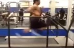 25 mph treadmill: Robert Gill Performs Treadmill Stunt At 25 Mph